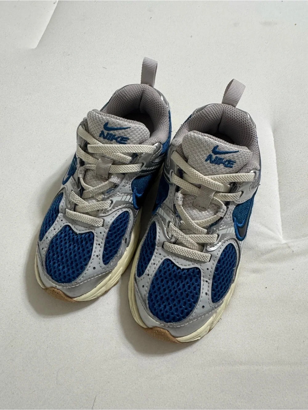 Nike V5 RNR Kids Navy Blue and Gray Mesh Athletic Sneakers